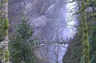 Multnomah Falls Bridge by Susan Larison Danz